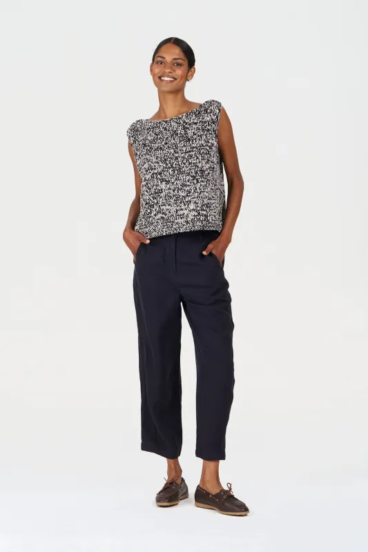 OLIVE Tencel Linen Trouser - Navy made by Komodo Fashion
