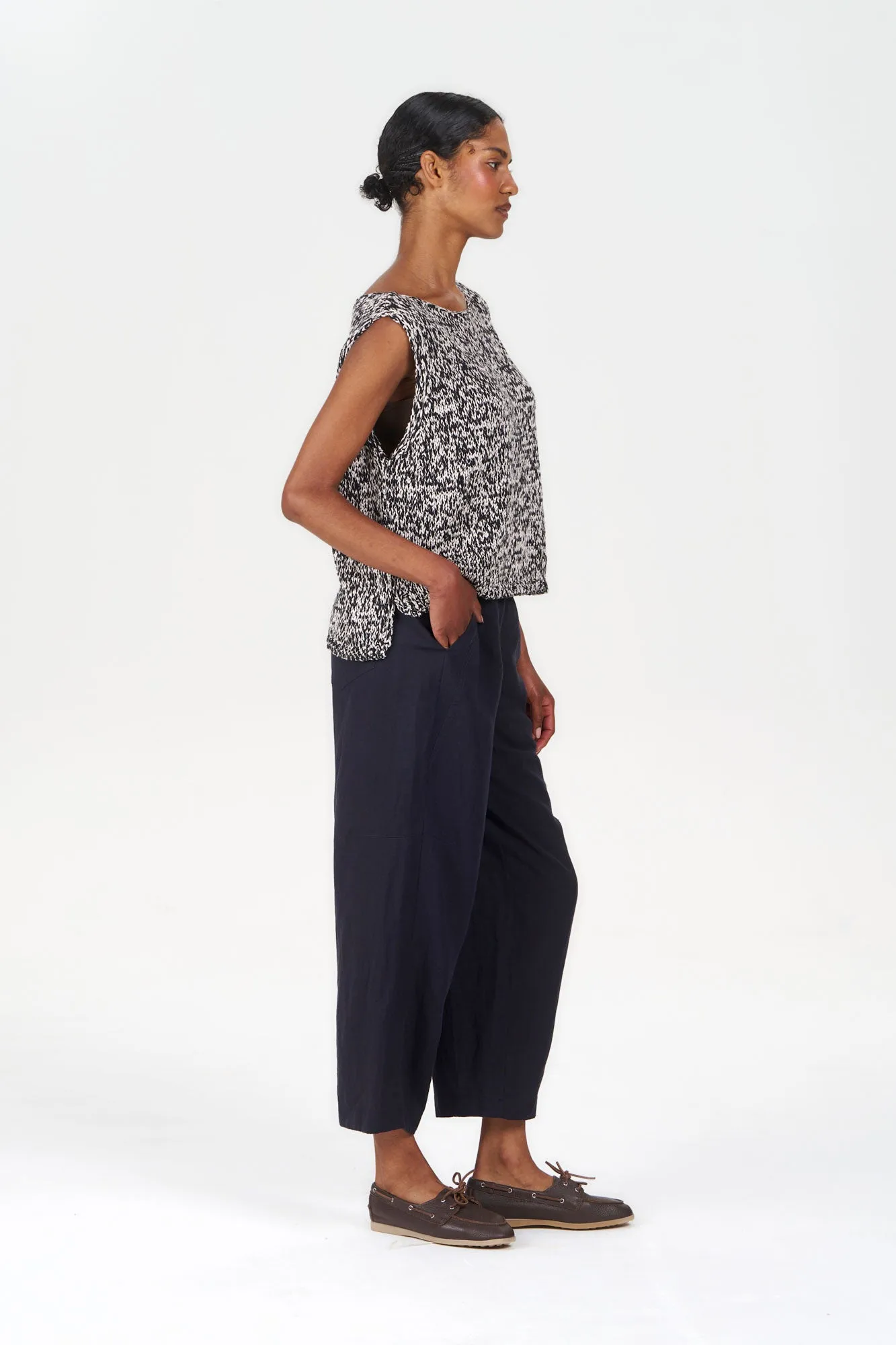 OLIVE Tencel Linen Trouser - Navy sold by Komodo Fashion product image thumbnail 2