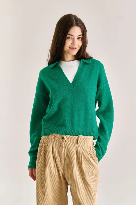 CONNIE Merino Wool Top - Green made by Komodo Fashion