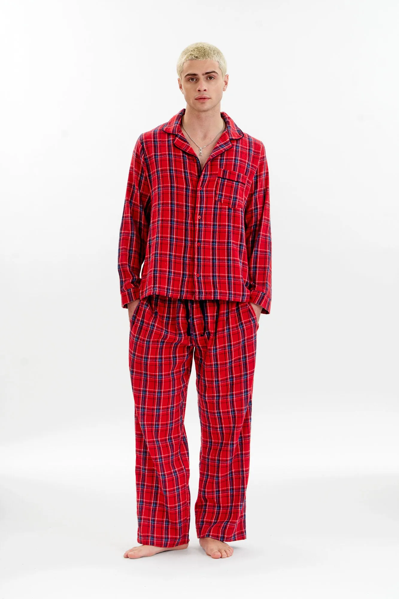 JIM JAM Mens Organic Cotton Pyjama Set - Red sold by Komodo Fashion product image thumbnail 5