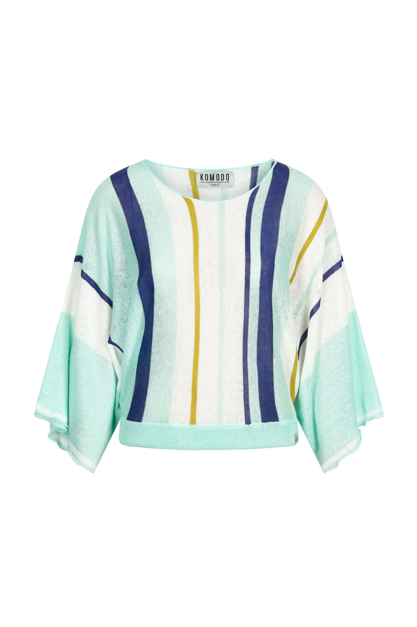 FAA Organic Linen Top Turquoise Stripe sold by Komodo Fashion product image thumbnail 2