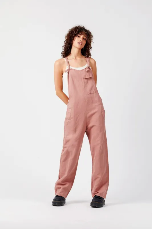MARY-LOU Pink - Organic Cotton Dungarees by Flax & Loom sold by Komodo Fashion