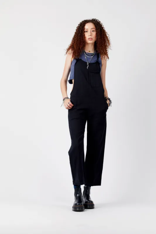 MARY-LOU Black - Organic Cotton Dungaress by Flax & Loom sold by Komodo Fashion