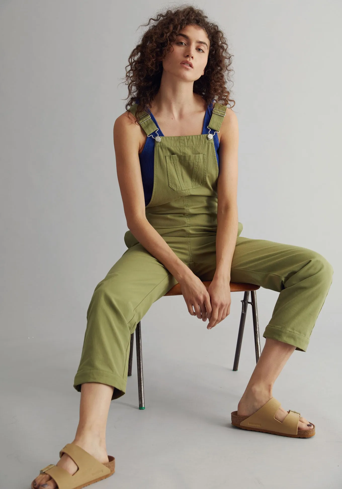 JOY Organic Cotton Dungaree - Khaki Green sold by Komodo Fashion