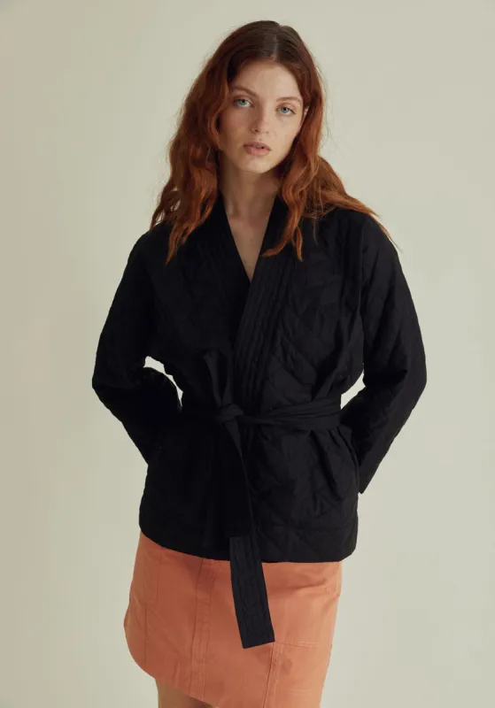 KISHI Organic Cotton Quilted Jacket - Black sold by Komodo Fashion