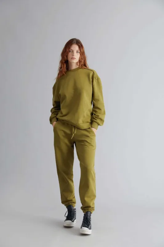 EVIE  -  Organic Cotton Jogger Olive sold by Komodo Fashion