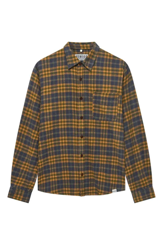SANTI - Organic Cotton Flannel Shirt China Blue sold by Komodo Fashion