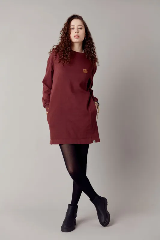 ELLA - Organic Cotton Sweat Dress Walnut Brown sold by Komodo Fashion