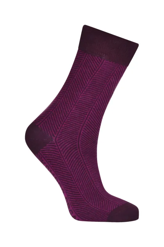 HERRINGBONE - Organic Cotton Socks Wine sold by Komodo Fashion