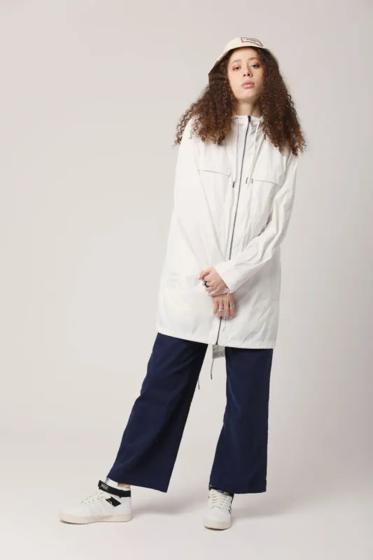 RIVER Recycled PET Water Resistant Rain Coat Off White sold by Komodo Fashion
