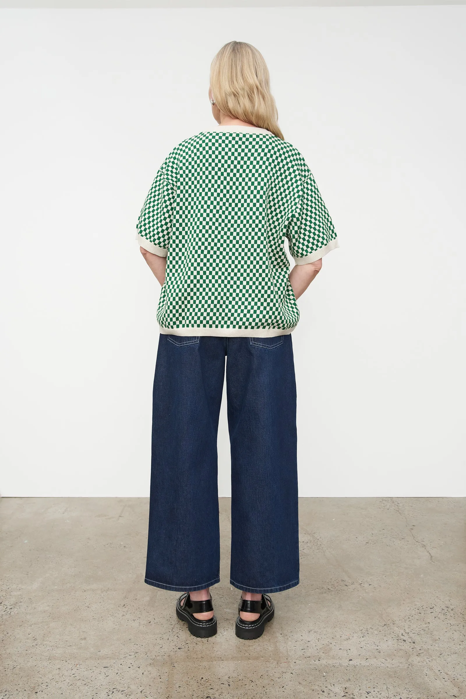 Checkerboard Knit Tee sold by Kowtow product image thumbnail 5