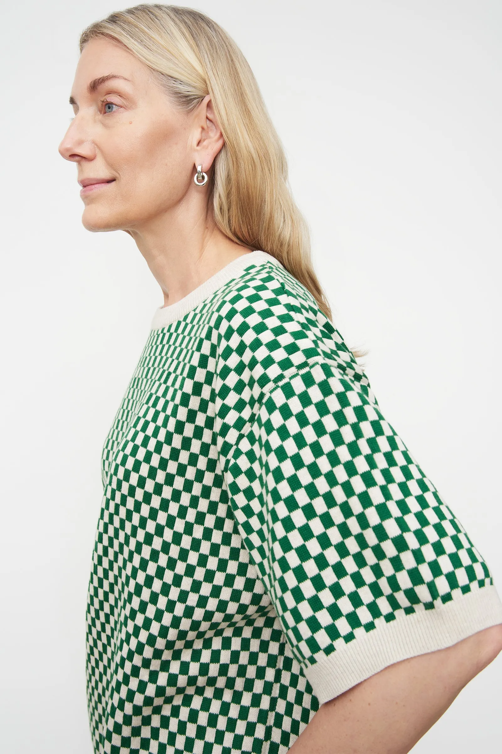 Checkerboard Knit Tee sold by Kowtow product image thumbnail 2
