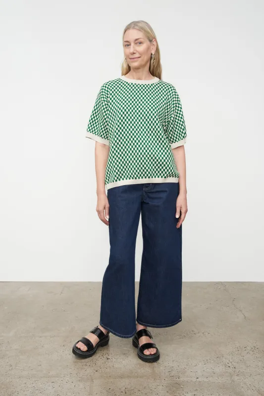 Checkerboard Knit Tee sold by Kowtow