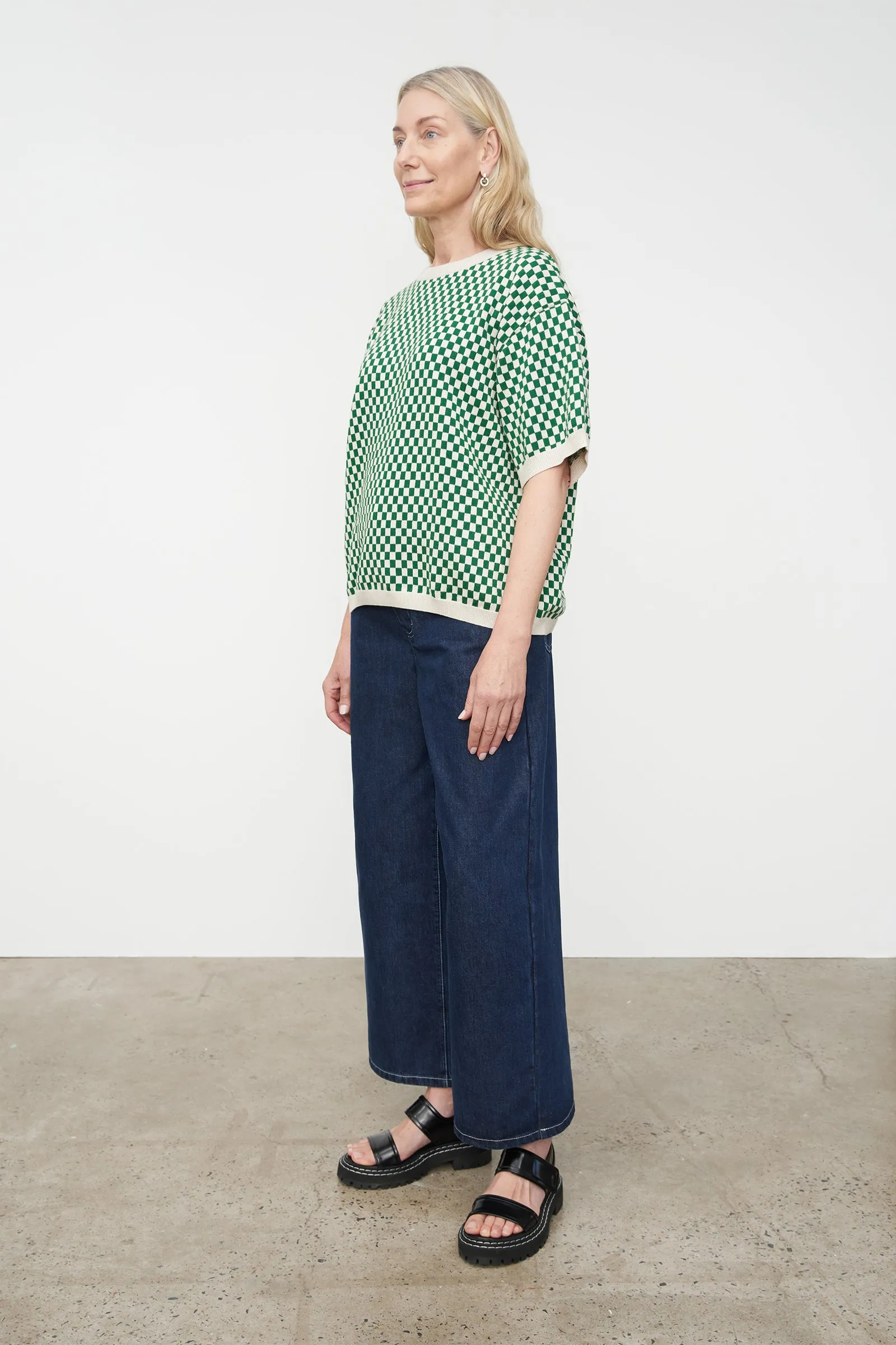 Checkerboard Knit Tee sold by Kowtow product image thumbnail 4