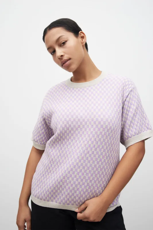 Checkerboard Knit Tee sold by Kowtow