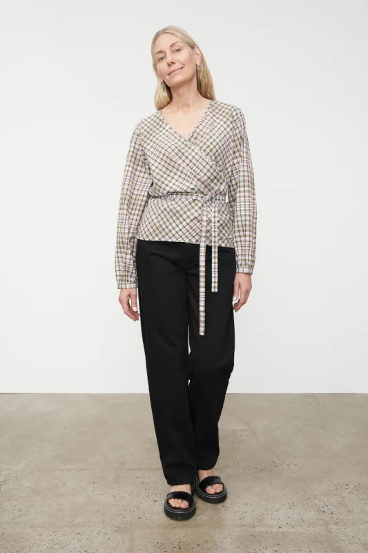 Ana Wrap Top sold by Kowtow
