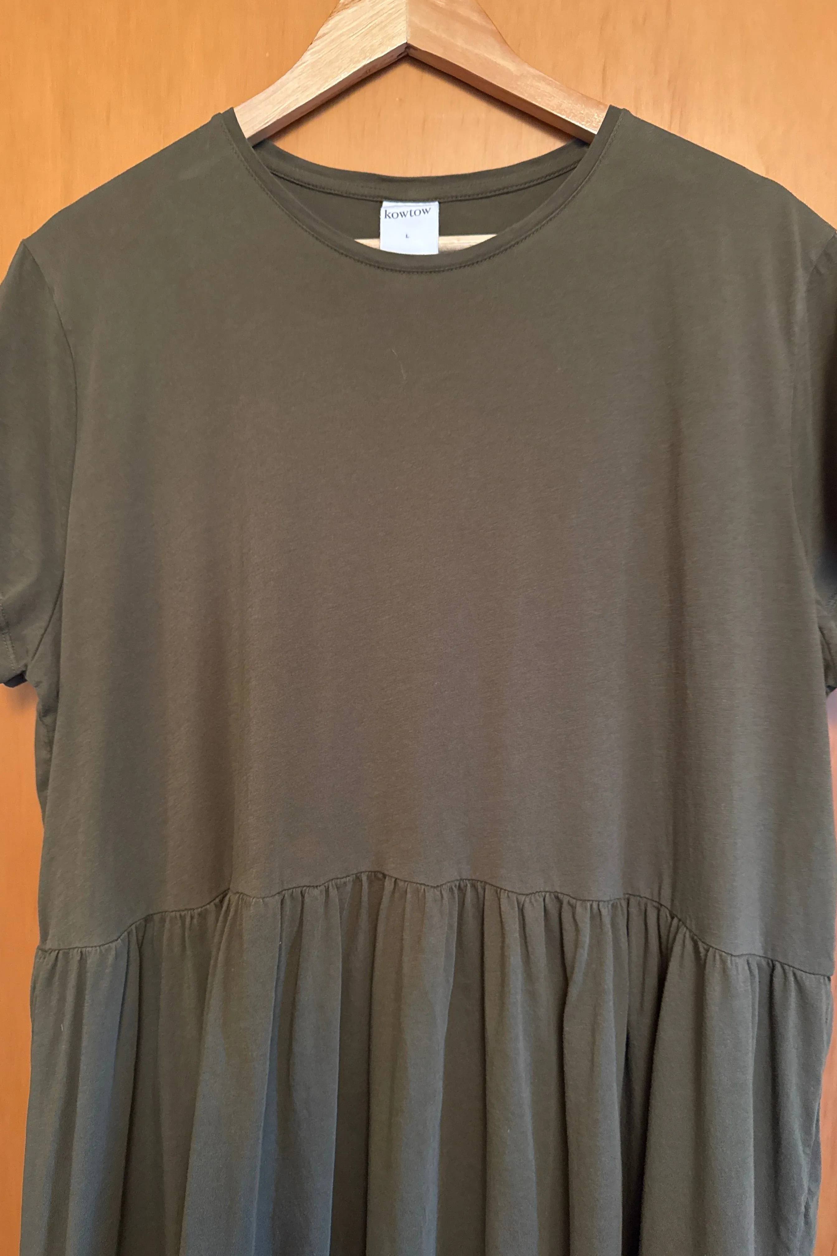 Gather Tee Dress sold by Kowtow product image thumbnail 4