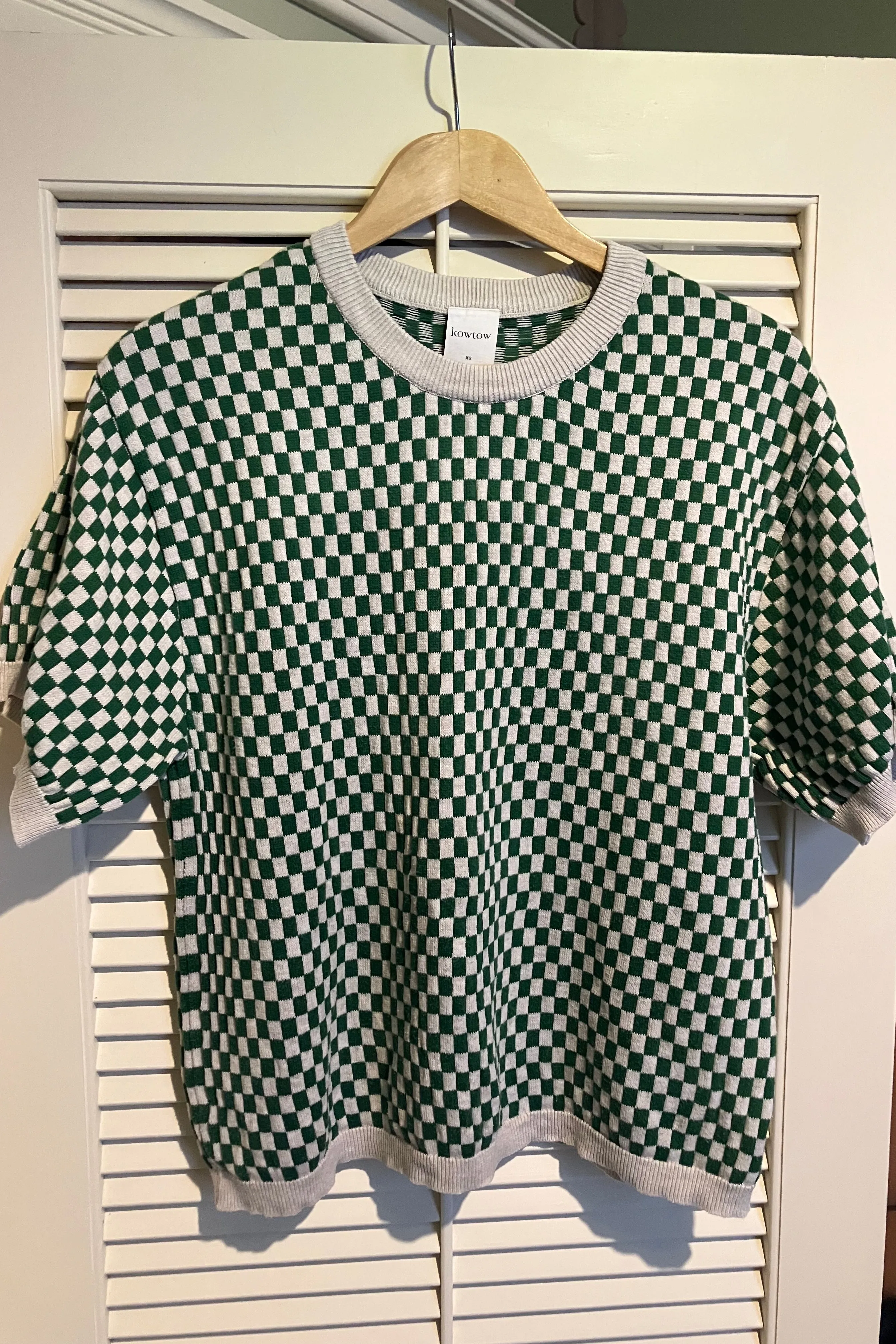 Checkerboard Knit Tee sold by Kowtow product image thumbnail 2