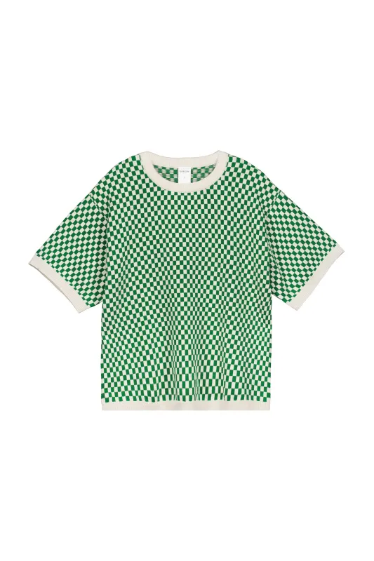 Checkerboard Knit Tee sold by Kowtow