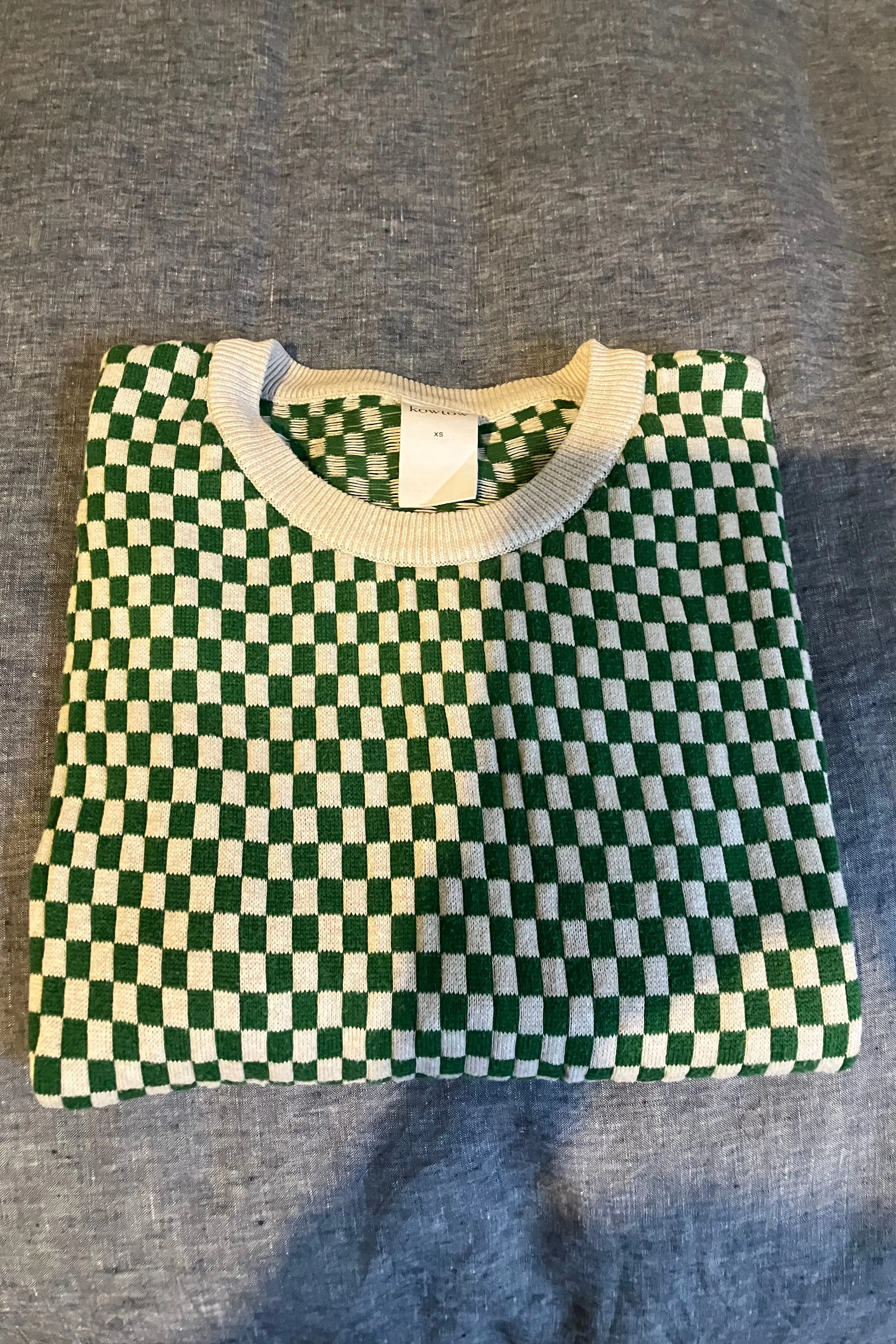 Checkerboard Knit Tee sold by Kowtow product image thumbnail 4