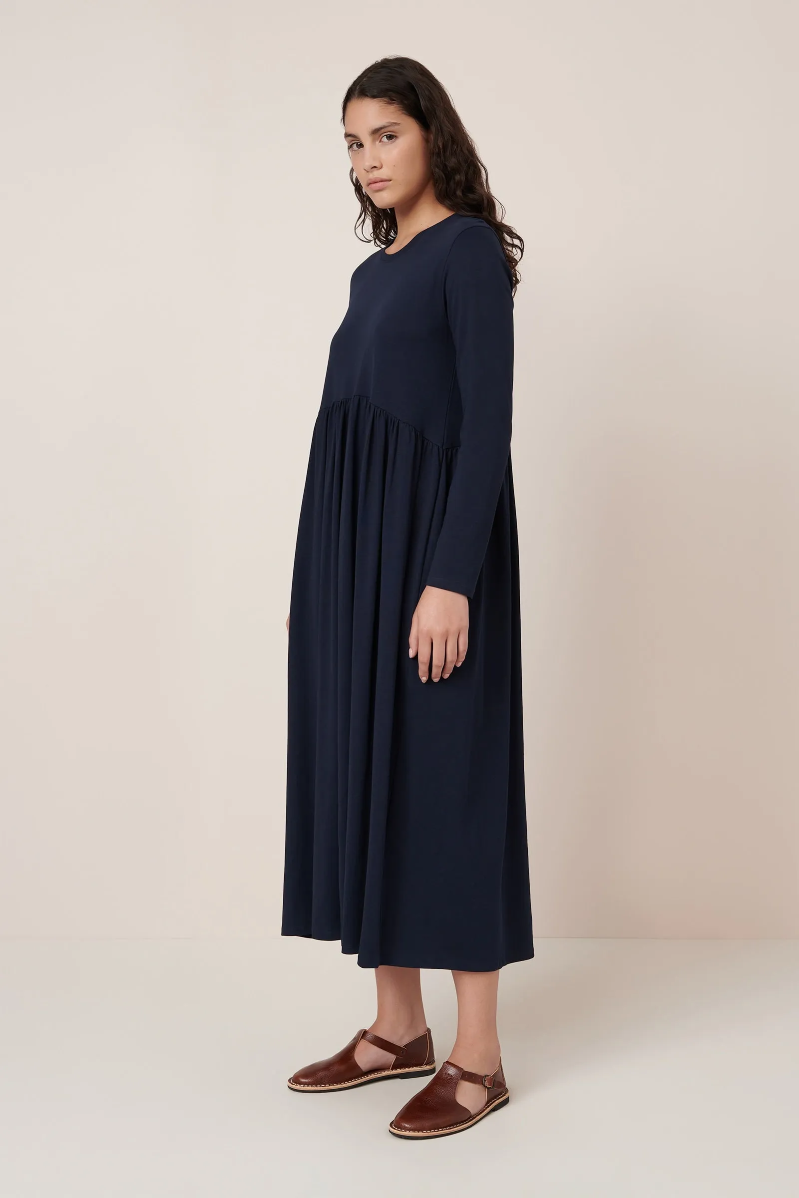 Long Sleeve Gather Dress sold by Kowtow product image thumbnail 3