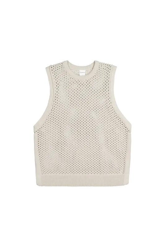 Pointelle Vest sold by Kowtow