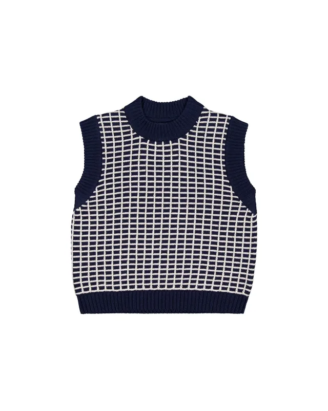 Grid Vest made by Kowtow