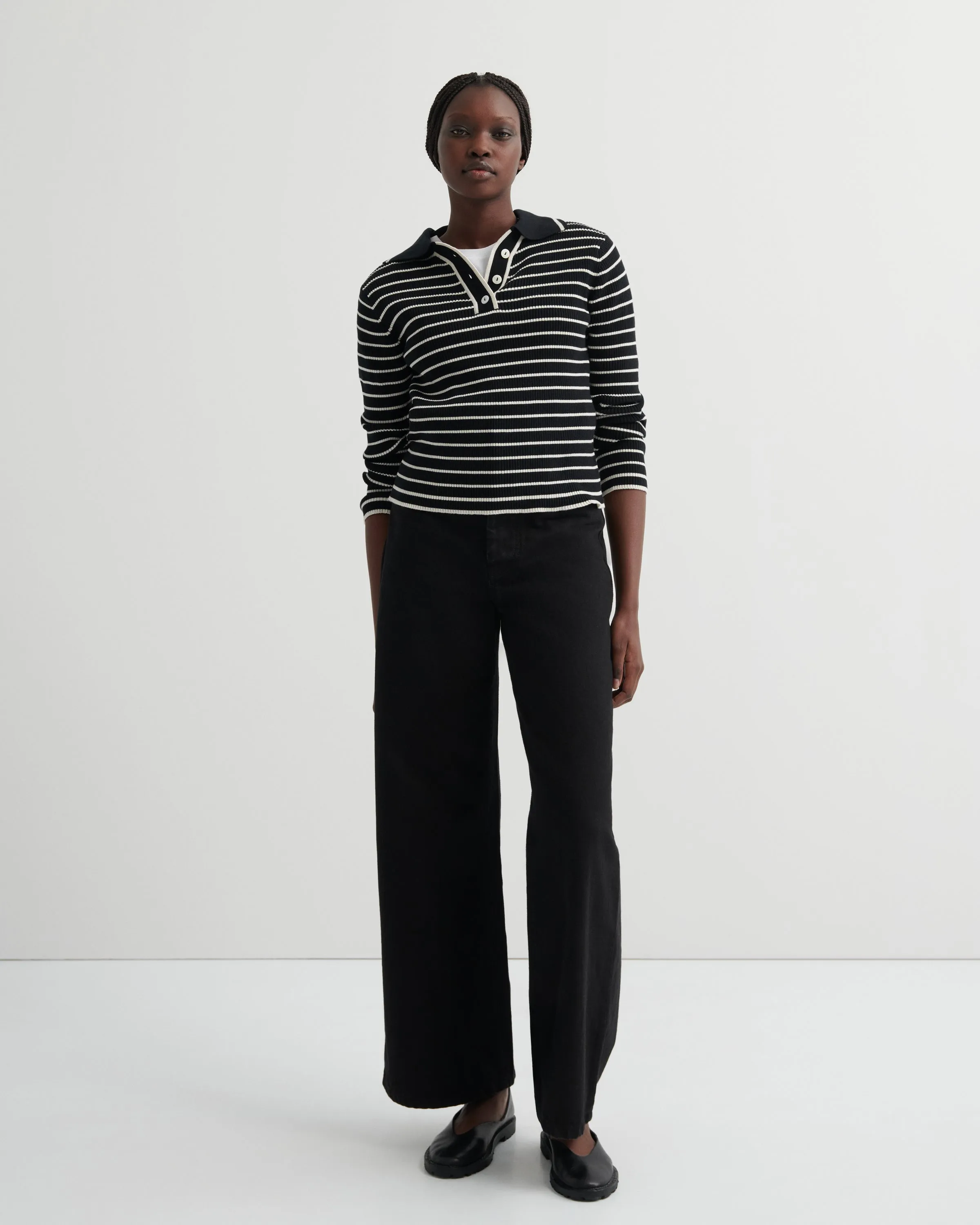 Stripe Polo sold by Kowtow