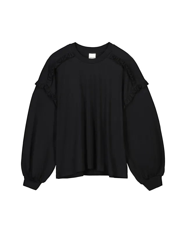 Frill Long Sleeve Top made by Kowtow