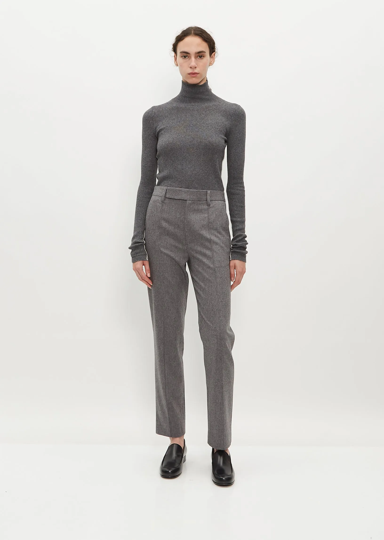 Pintuck Wool & Cashmere Trouser sold by La Garconne