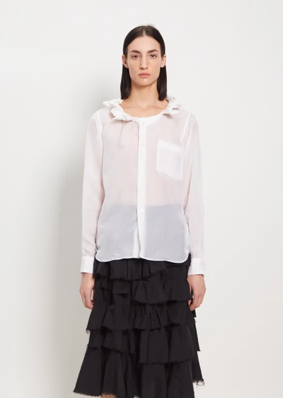 Cupra Ruffle Collar Blouse made by La Garconne