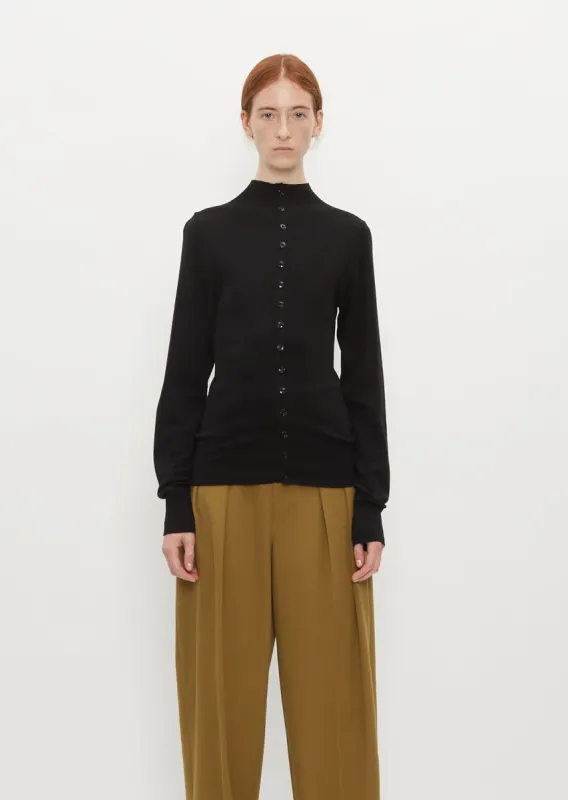 Fitted Seamless Cardigan — Black sold by La Garconne