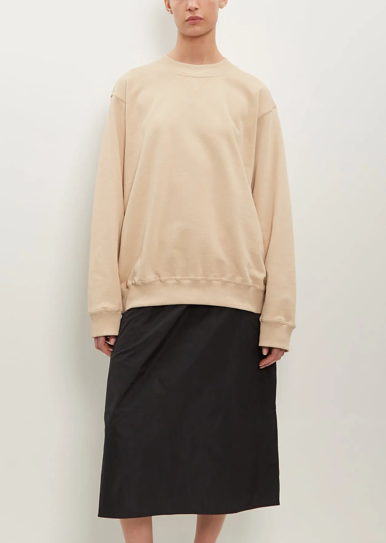Tilt Cotton Sweatshirt — Nude sold by La Garconne