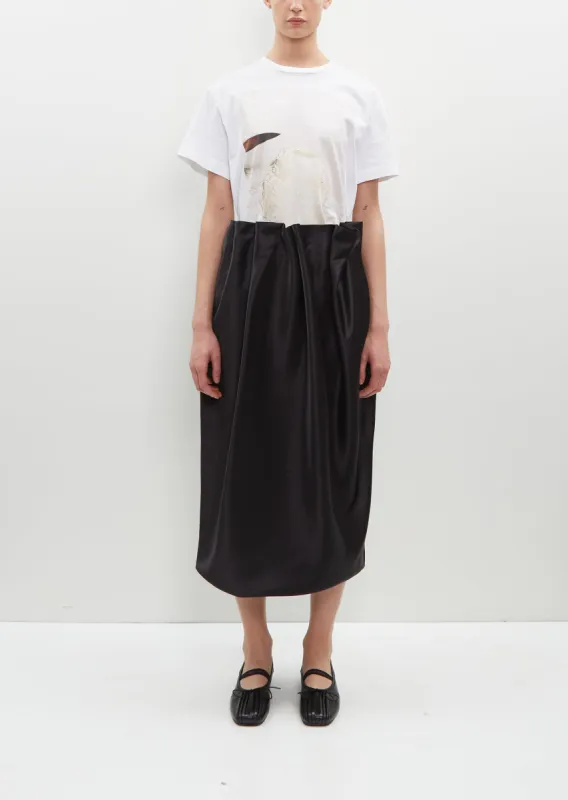 Pleated Waist Pencil Skirt sold by La Garconne