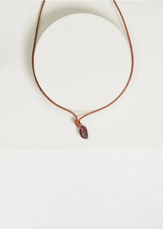 Small Knotted Ruby Necklace sold by La Garconne