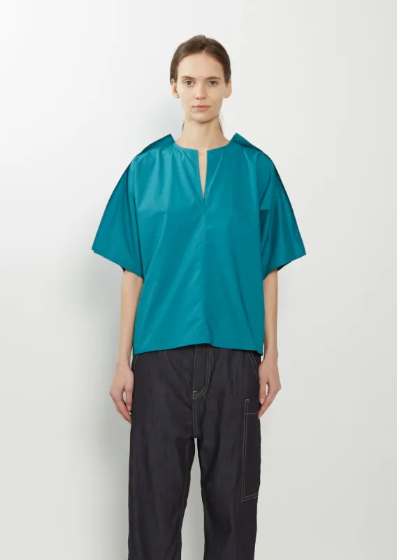 Basta Cotton Poplin Slit Top — Topaz Green sold by La Garconne