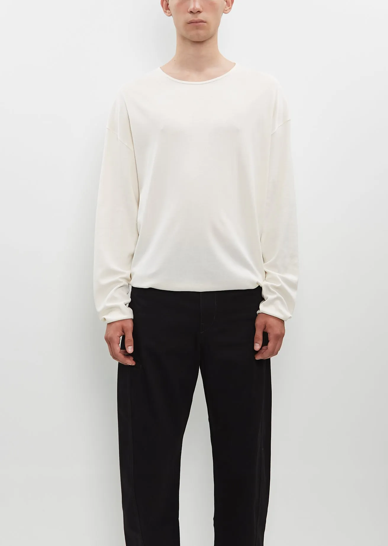 LS Relaxed Tee — Light Cream sold by La Garconne
