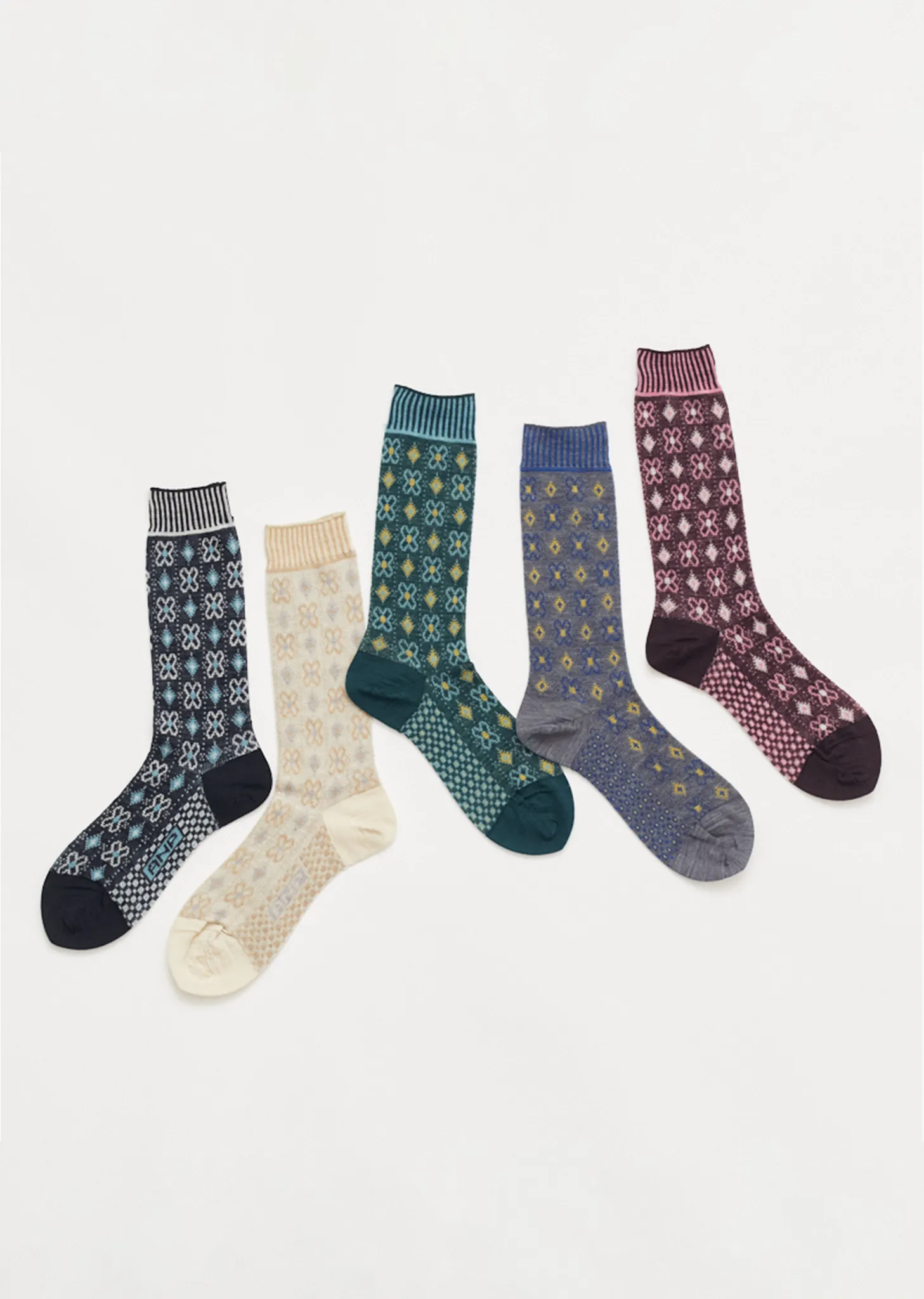 Flower Grid Socks — Black sold by La Garconne product image thumbnail 2