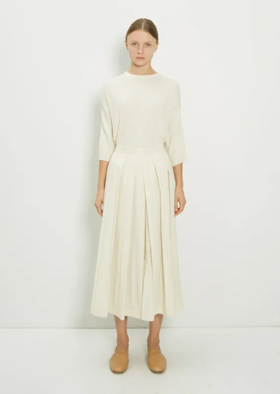 Viscose Blend Pleated Skirt With Slits sold by La Garconne