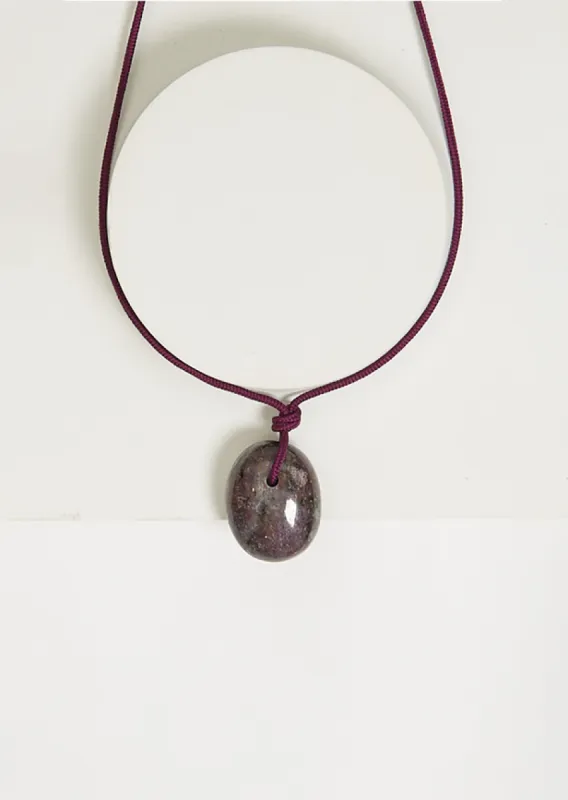 Ruby Silk Cord Necklace sold by La Garconne