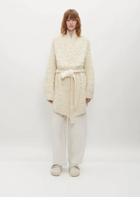 Handknit Matta Coat — Raw White sold by La Garconne