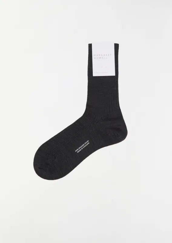 Full Rib Sock — Charcoal sold by La Garconne
