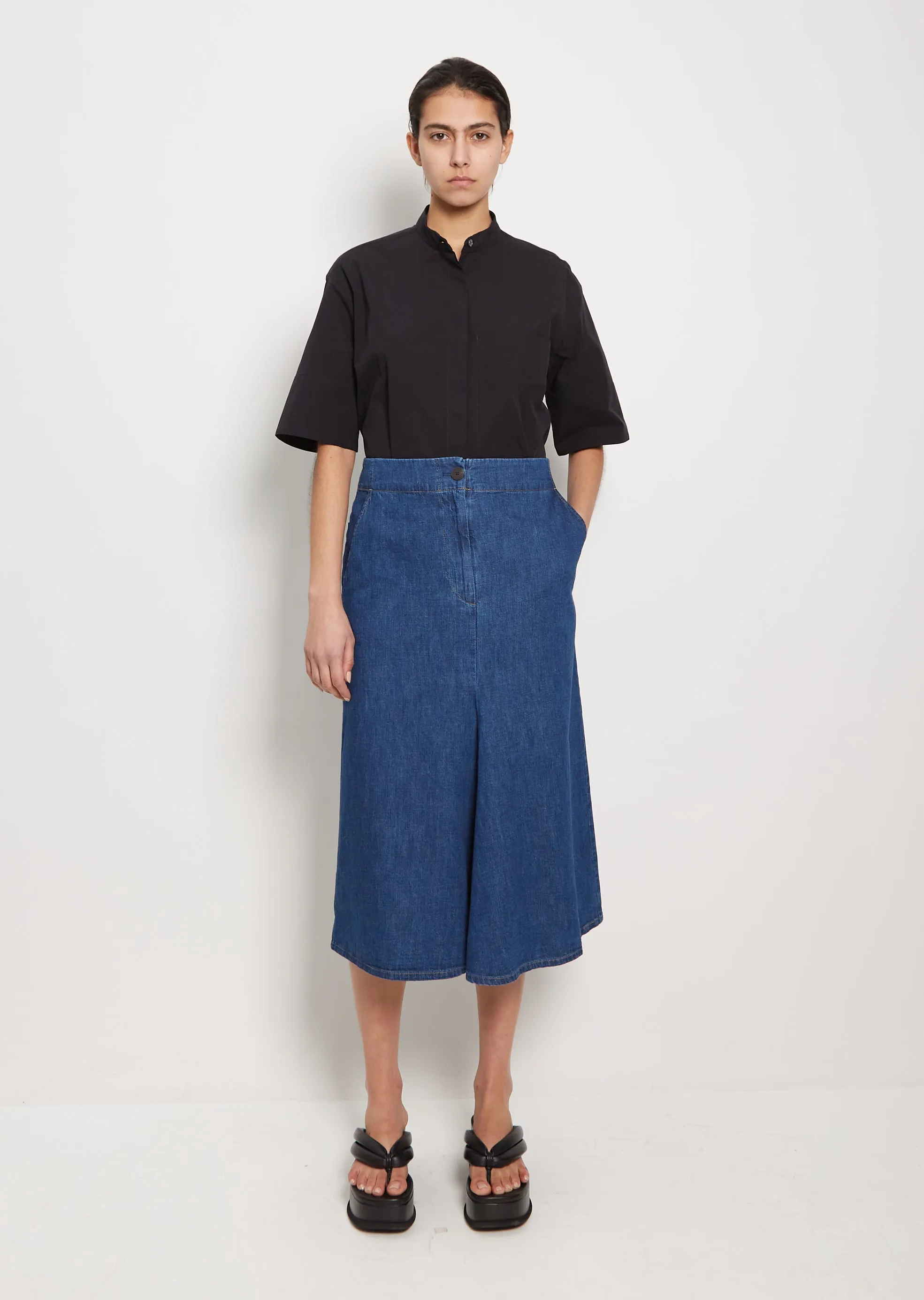 Preto Denim Skirt sold by La Garconne