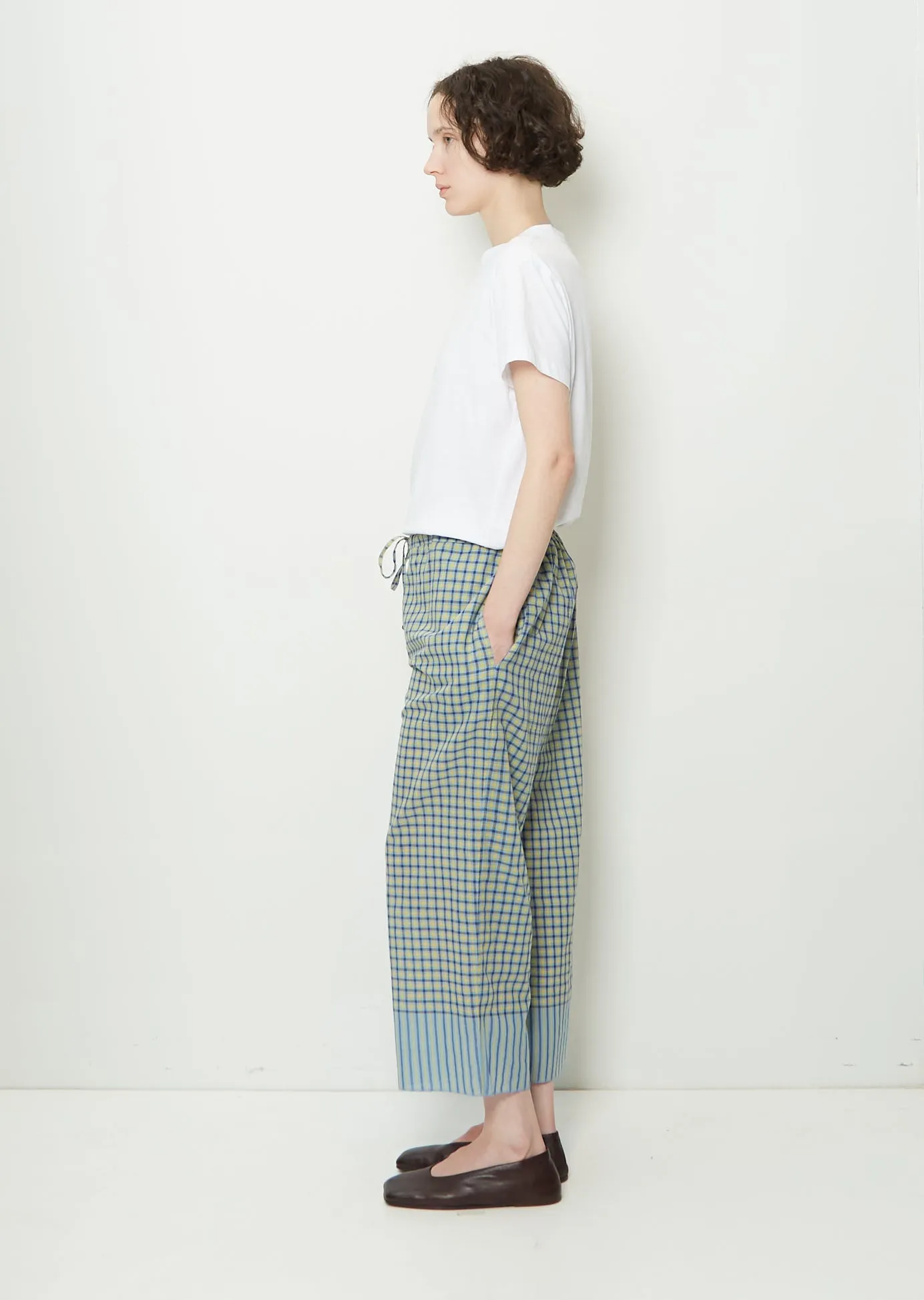 Cotton Gingham Check Drawstring Pants sold by La Garconne product image thumbnail 2