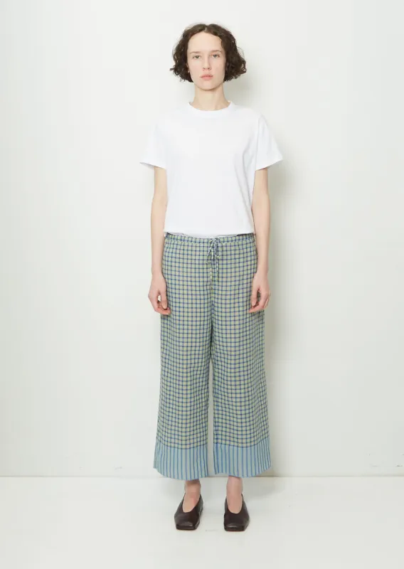 Cotton Gingham Check Drawstring Pants sold by La Garconne