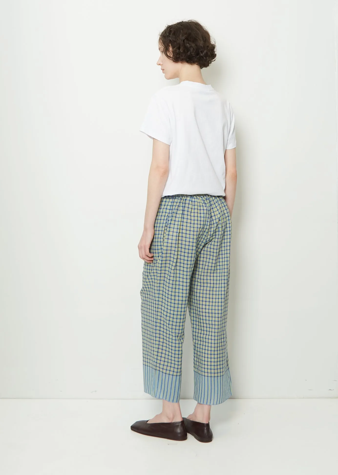 Cotton Gingham Check Drawstring Pants sold by La Garconne product image thumbnail 3