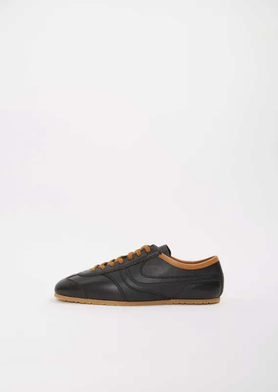 Leather Trainer — Dark Brown sold by La Garconne
