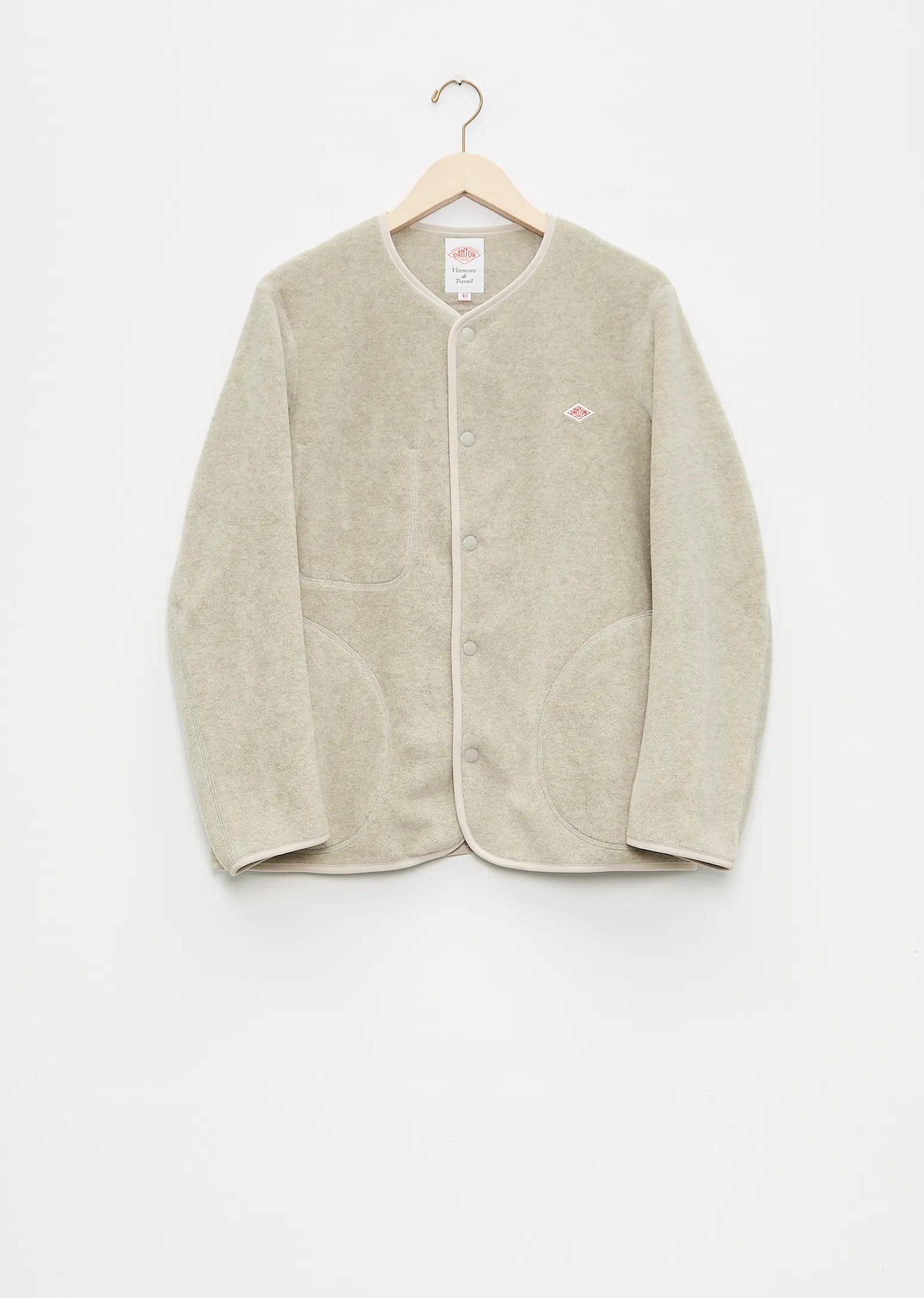 Men's Fleece Collarless Jacket sold by La Garconne