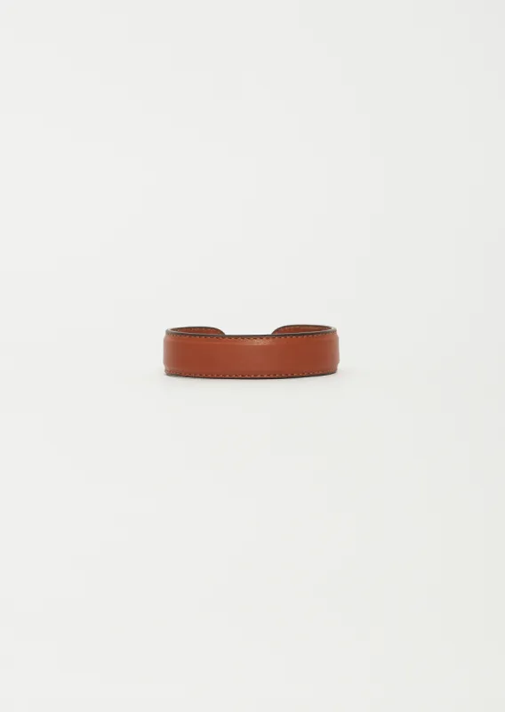 Small Plat Gaine Bracelet — Dark Honey sold by La Garconne