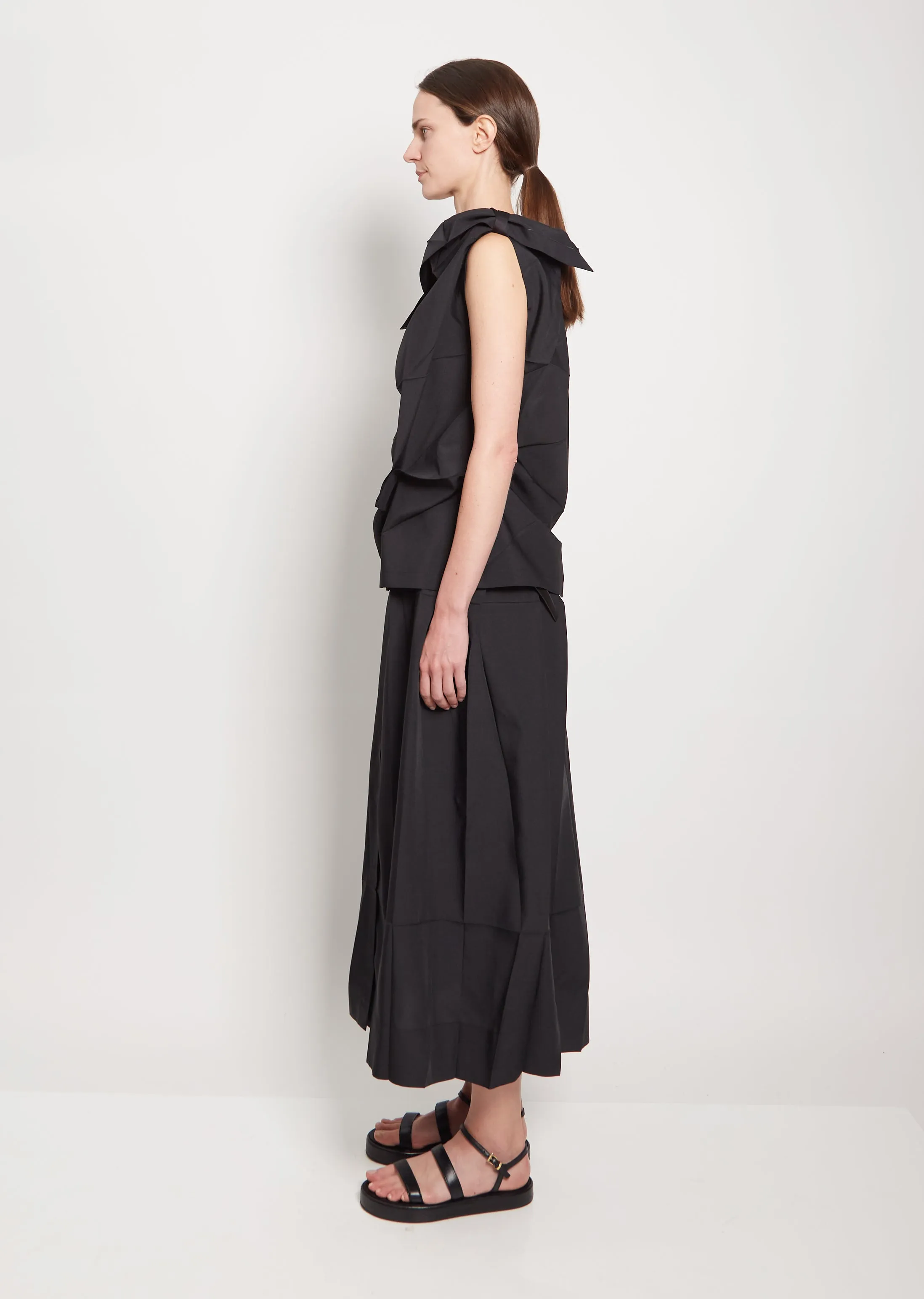 Solid Folds Blouse — Black sold by La Garconne product image thumbnail 2